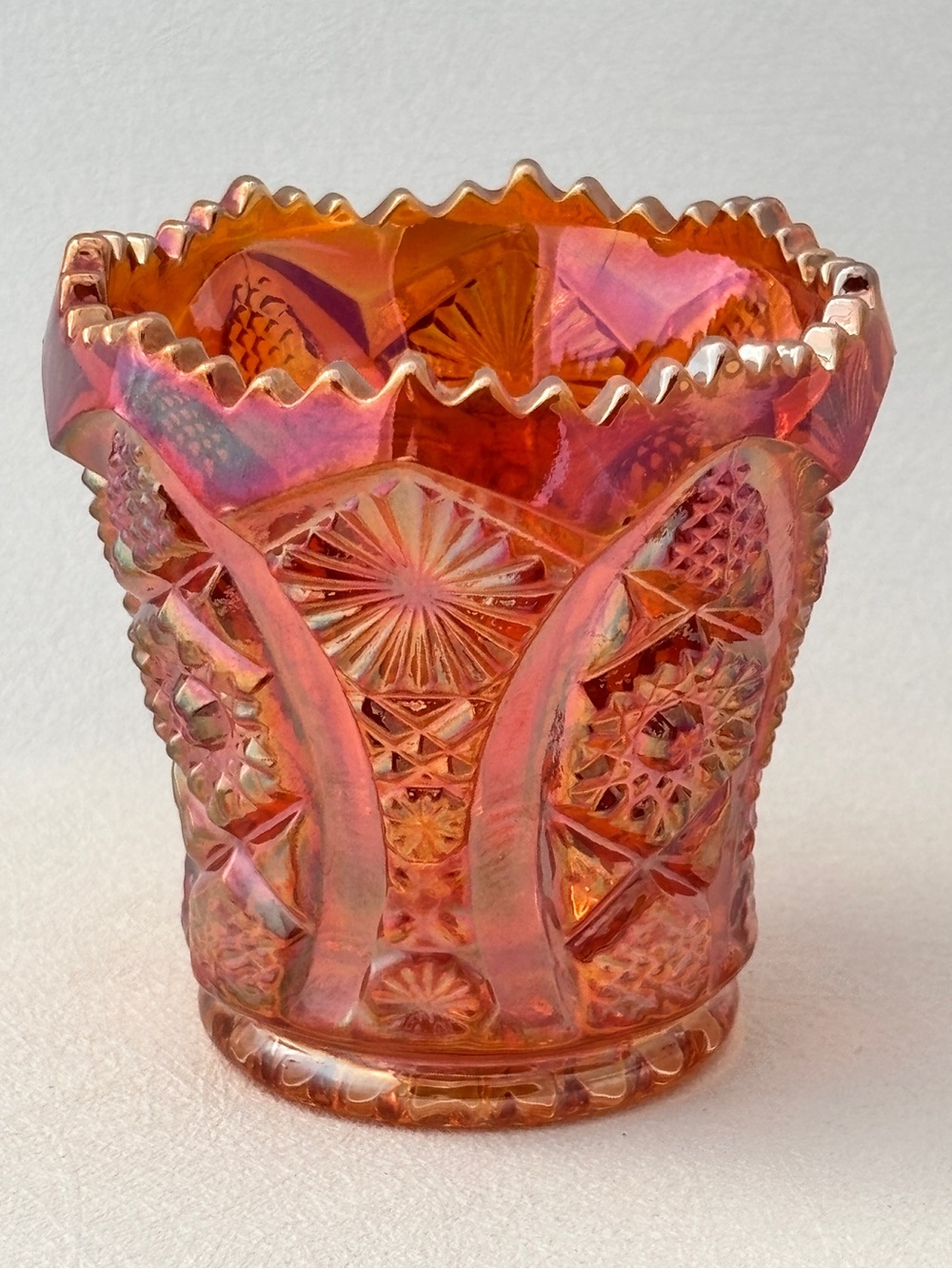 Vintage Imperial Glass Marigold Carnival Glass Toothpick Holder